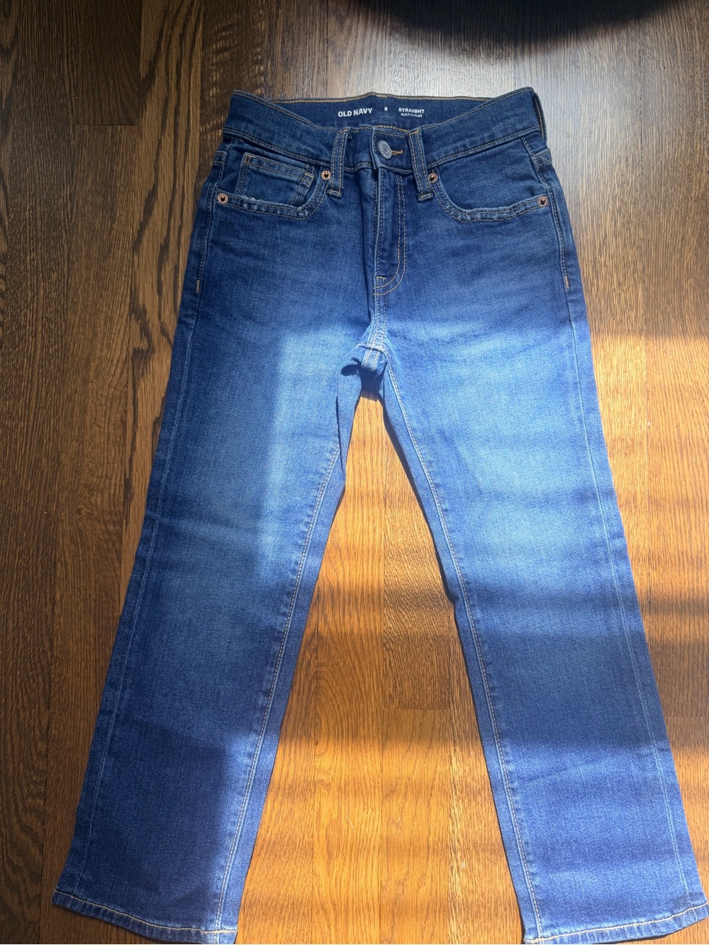 Old Navy Boys Blue Built In Flex Straight-Leg Jeans